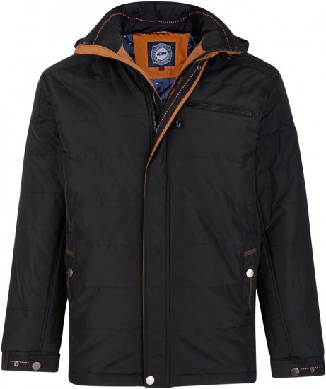 Kam Jeans 65 Padded Jacket Black - Jassen - Grote Maten Herenjassen