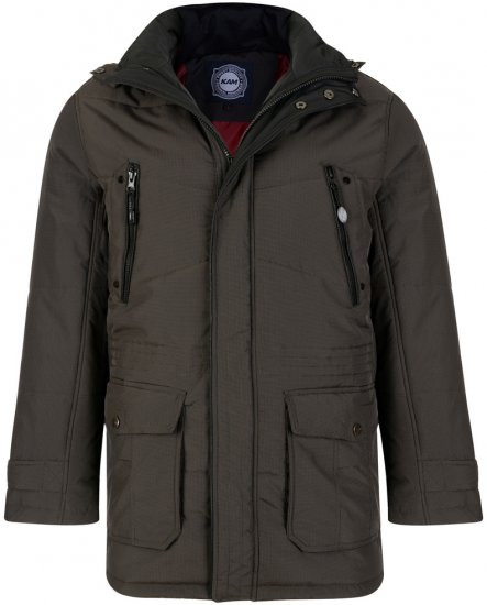 Kam Jeans 68 Long Padded Coat Dark - Jassen - Grote Maten Herenjassen