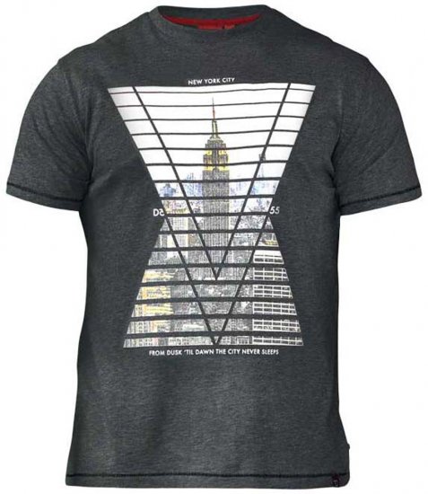 D555 Rox T-shirt Charcoal - T-shirts - Grote Maten T-shirts Heren