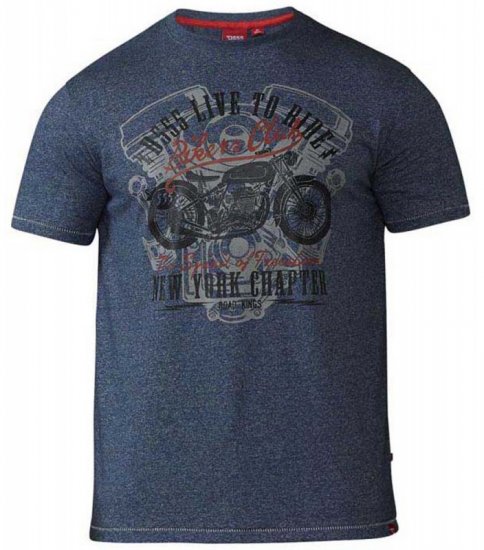 D555 Bradley T-shirt Blue - T-shirts - Grote Maten T-shirts Heren