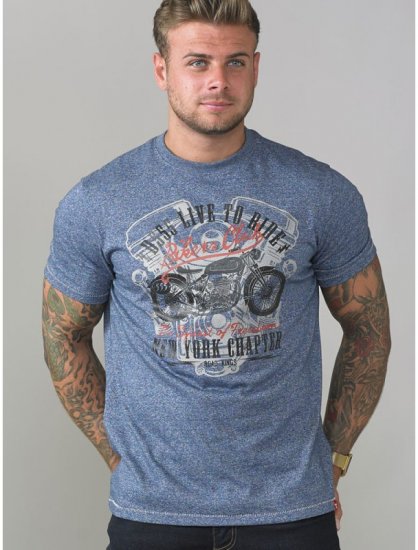 D555 Bradley T-shirt Blue - T-shirts - Grote Maten T-shirts Heren
