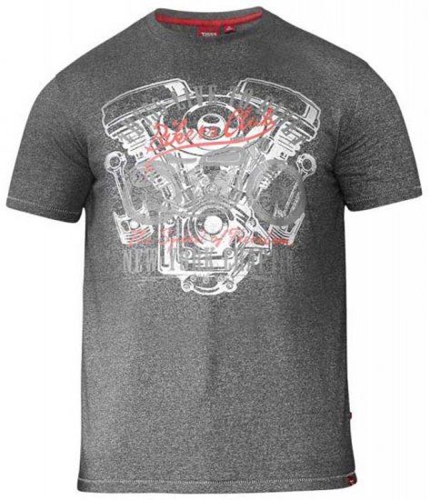 D555 Bradley T-shirt Charcoal - T-shirts - Grote Maten T-shirts Heren