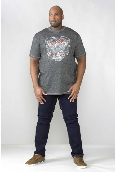 D555 Bradley T-shirt Charcoal - T-shirts - Grote Maten T-shirts Heren
