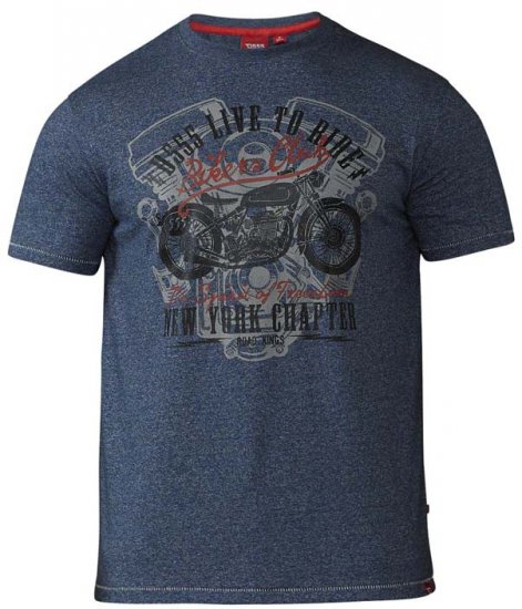 D555 Bradley T-shirt Blue - T-shirts - Grote Maten T-shirts Heren