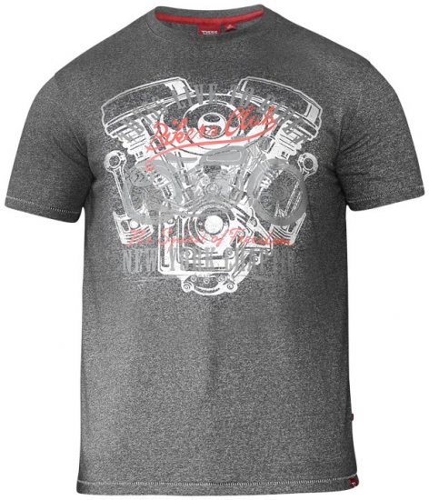 D555 Bradley T-shirt Charcoal - T-shirts - Grote Maten T-shirts Heren