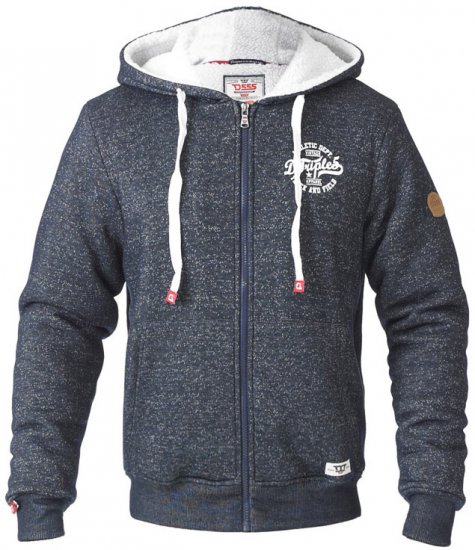 D555 Hulk Fur Lined Zipper Hood Navy - Sweaters & hoodies - Sweaters & Hoodies Grote Maten Heren