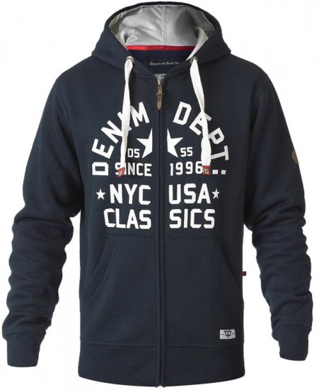 D555 Upton Hoodie Navy - Sweaters & hoodies - Sweaters & Hoodies Grote Maten Heren