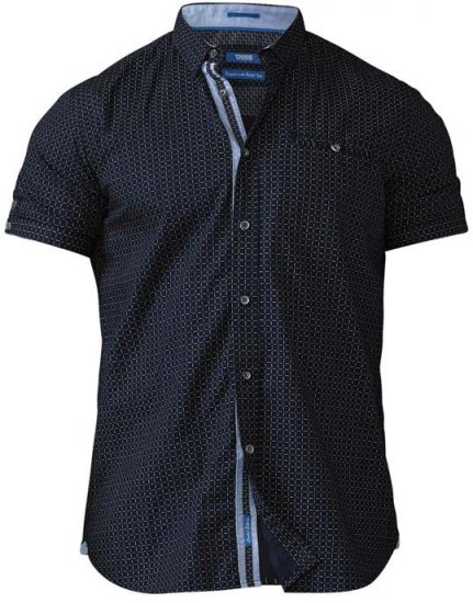 D555 Republic Short Sleeve Shirt Navy - Hemden - Overhemden Grote Maten Heren