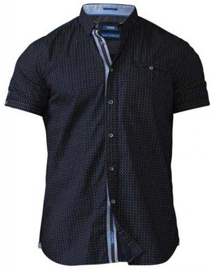 D555 Republic Short Sleeve Shirt Navy - Hemden - Overhemden Grote Maten Heren