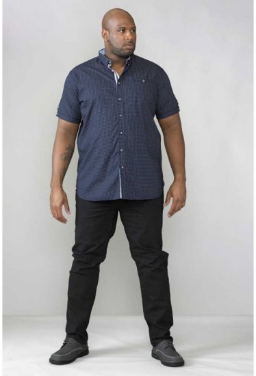 D555 Republic Short Sleeve Shirt Navy - Hemden - Overhemden Grote Maten Heren