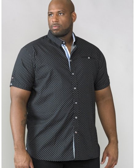 D555 Ollie Short Sleeve Shirt Black - Hemden - Overhemden Grote Maten Heren