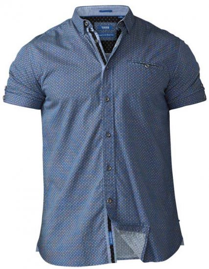 D555 Limburg Short Sleeve Shirt Blue - Hemden - Overhemden Grote Maten Heren