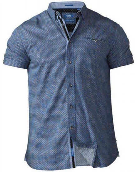 D555 Limburg Short Sleeve Shirt Blue - Hemden - Overhemden Grote Maten Heren