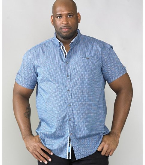 D555 Limburg Short Sleeve Shirt Blue - Hemden - Overhemden Grote Maten Heren