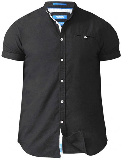 D555 Dwight Short Sleeve Shirt Black - Hemden - Overhemden Grote Maten Heren