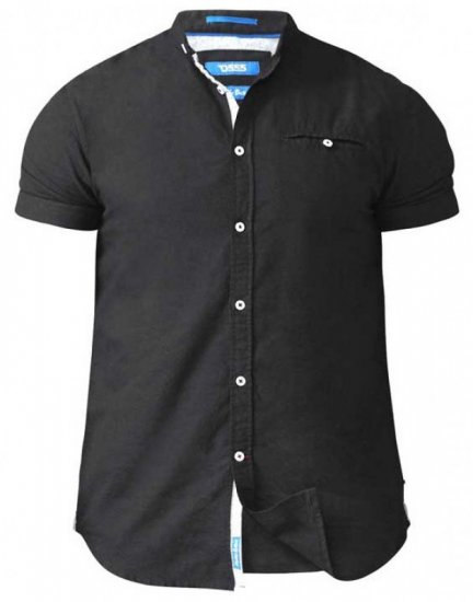 D555 Dwight Short Sleeve Shirt Black - Hemden - Overhemden Grote Maten Heren