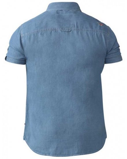D555 Nathan Short Sleeve Shirt Blue - Hemden - Overhemden Grote Maten Heren