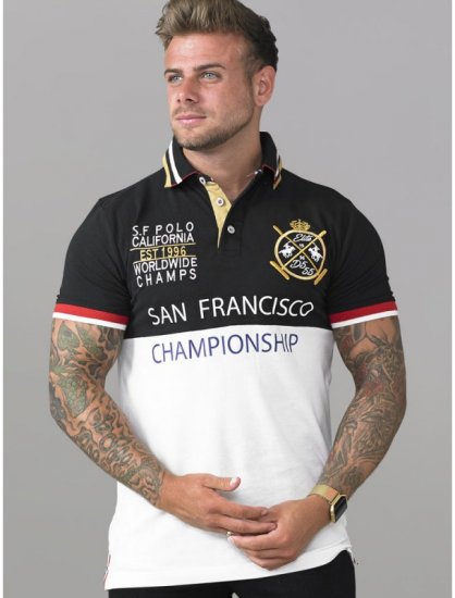 D555 Ernest Polo Black & White - Polo shirts - Grote Maten Poloshirts Heren