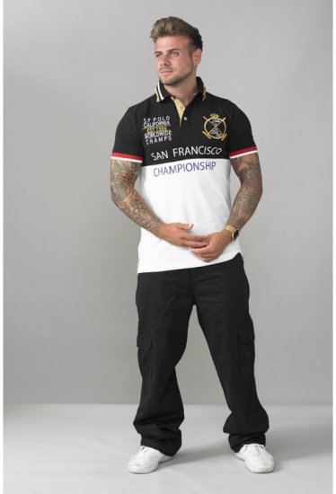 D555 Ernest Polo Black & White - Polo shirts - Grote Maten Poloshirts Heren
