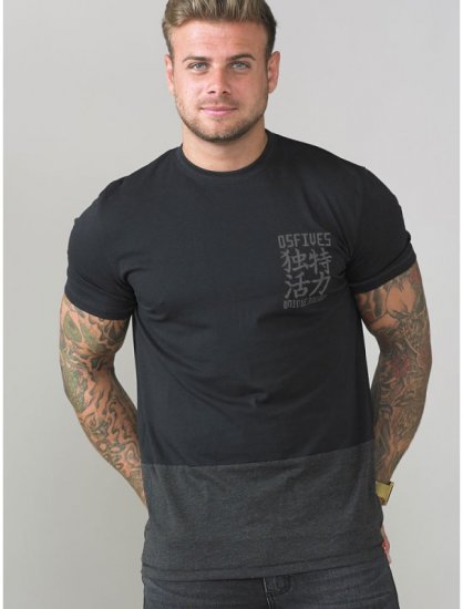 D555 Emerson T-shirt Black & Charcoal - T-shirts - Grote Maten T-shirts Heren