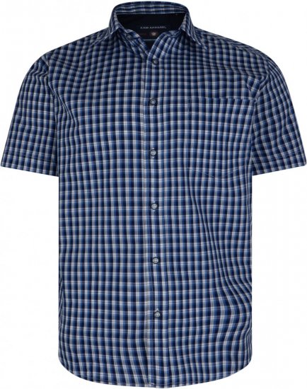 Kam Jeans 6145 Short Sleeve Shirt Navy - Hemden - Overhemden Grote Maten Heren