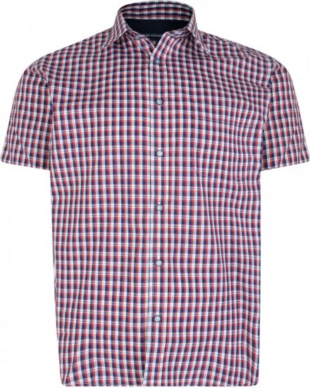 Kam Jeans 6145 Short Sleeve Shirt Red - Hemden - Overhemden Grote Maten Heren
