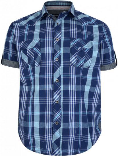 Kam Jeans 6148 Short Sleeve Shirt Navy - Hemden - Overhemden Grote Maten Heren