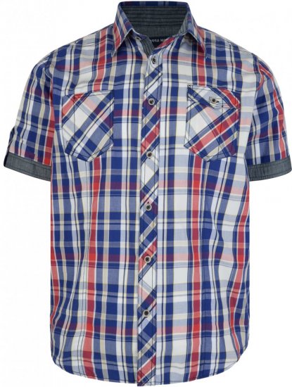 Kam Jeans 6149 Short Sleeve Shirt Stone - Hemden - Overhemden Grote Maten Heren