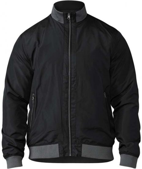 D555 Felix Lightweight Bomber Jacket Black - Jassen - Grote Maten Herenjassen