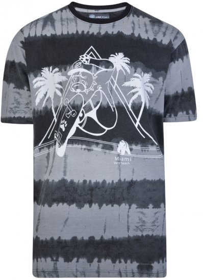 Kam Jeans 5206 Venice Beach T-shirt Black - T-shirts - Grote Maten T-shirts Heren