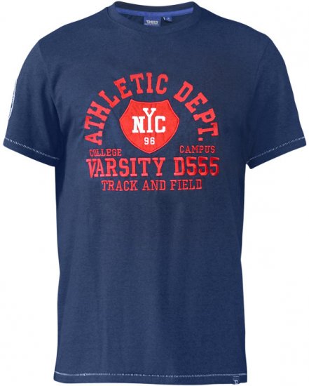 D555 Cyril T-shirt Navy - T-shirts - Grote Maten T-shirts Heren