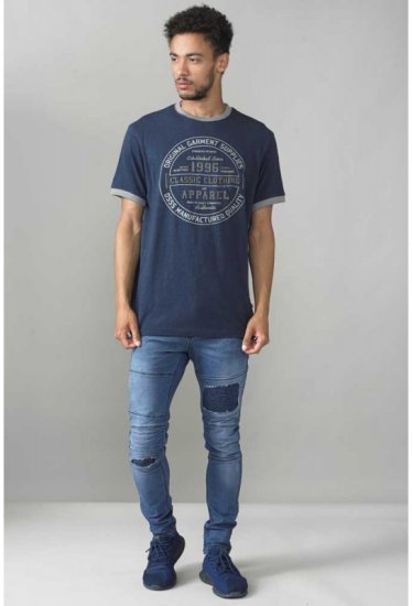 D555 Wilfred T-shirt Navy - T-shirts - Grote Maten T-shirts Heren