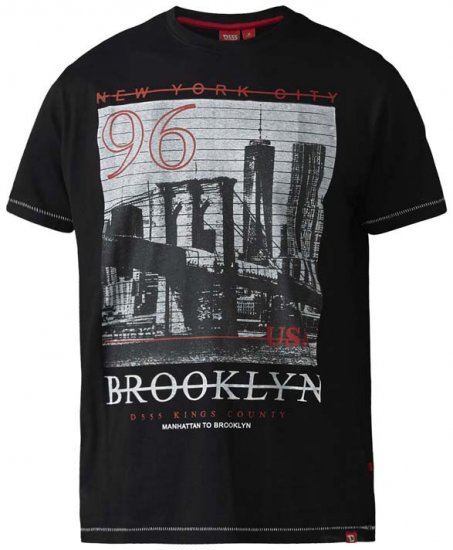 D555 Cain T-shirt Black - T-shirts - Grote Maten T-shirts Heren