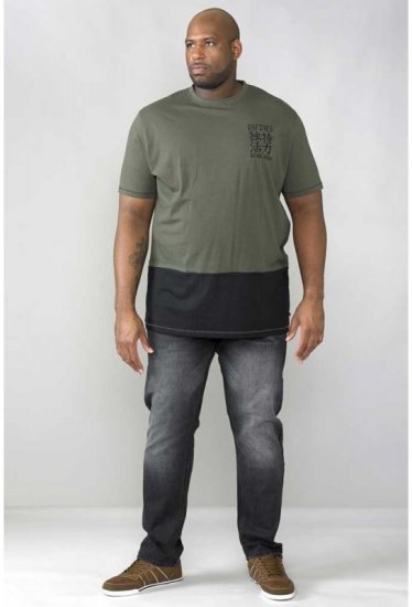 D555 Emerson T-shirt Khaki & Black - T-shirts - Grote Maten T-shirts Heren