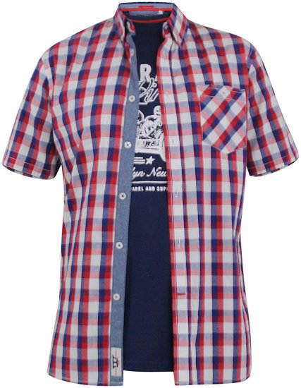 D555 Hadwin Short Sleeve Shirt & T-shirt Combo - Hemden - Overhemden Grote Maten Heren