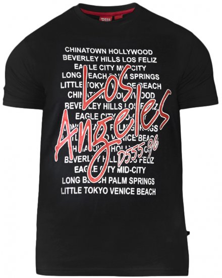 D555 Alfonzo T-shirt Black - T-shirts - Grote Maten T-shirts Heren