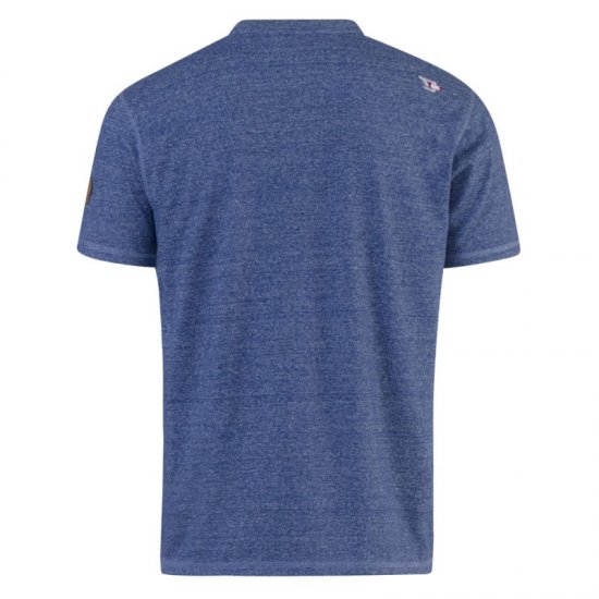D555 Daniel Grandad T-shirt Denim - T-shirts - Grote Maten T-shirts Heren