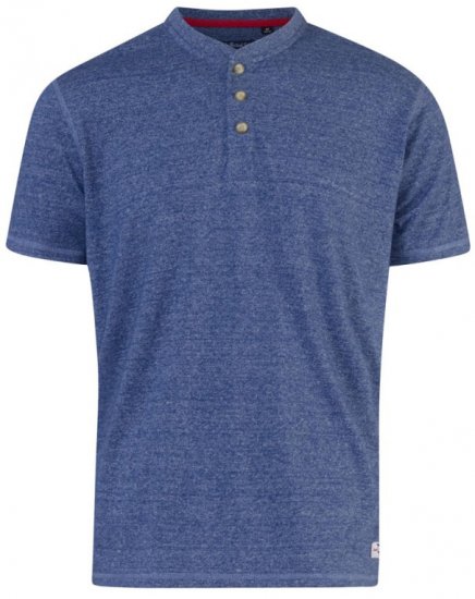 D555 Daniel Grandad T-shirt Denim - T-shirts - Grote Maten T-shirts Heren