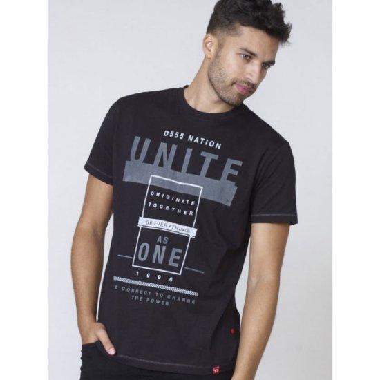D555 Phillip T-shirt Black - T-shirts - Grote Maten T-shirts Heren