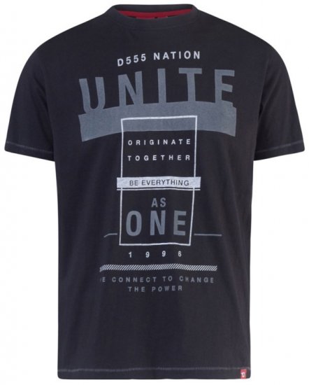 D555 Phillip T-shirt Black - T-shirts - Grote Maten T-shirts Heren