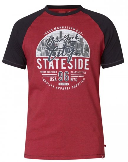 D555 Jarvis T-shirt Red - T-shirts - Grote Maten T-shirts Heren