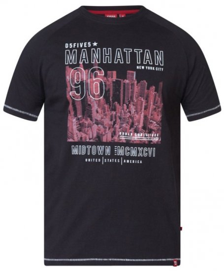 D555 Perry T-shirt Black - T-shirts - Grote Maten T-shirts Heren