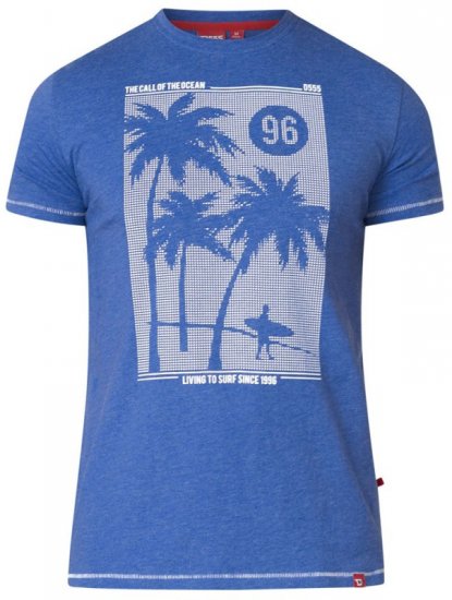 D555 Kansas T-shirt Blue - T-shirts - Grote Maten T-shirts Heren