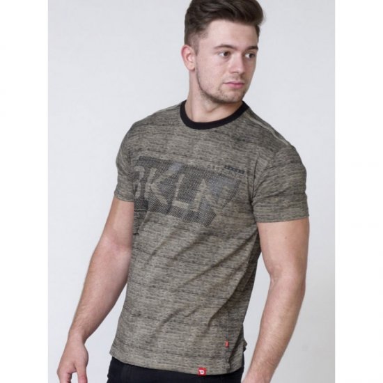 D555 NewYork Brooklyn T-shirt Khaki - T-shirts - Grote Maten T-shirts Heren