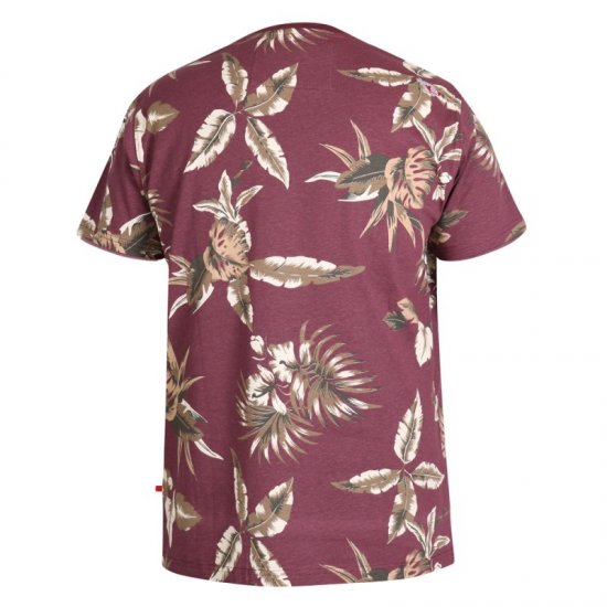 D555 Baxter T-shirt Wine-red - T-shirts - Grote Maten T-shirts Heren