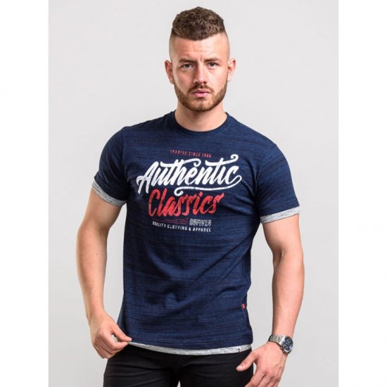 D555 Finn T-shirt Navy - T-shirts - Grote Maten T-shirts Heren