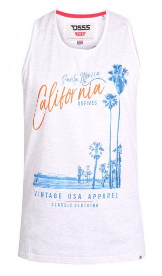 D555 Henry Vest Off White - T-shirts - Grote Maten T-shirts Heren