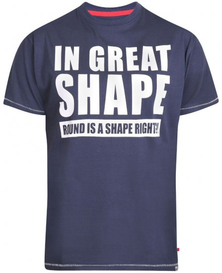 D555 Ronald T-shirt Navy - T-shirts - Grote Maten T-shirts Heren