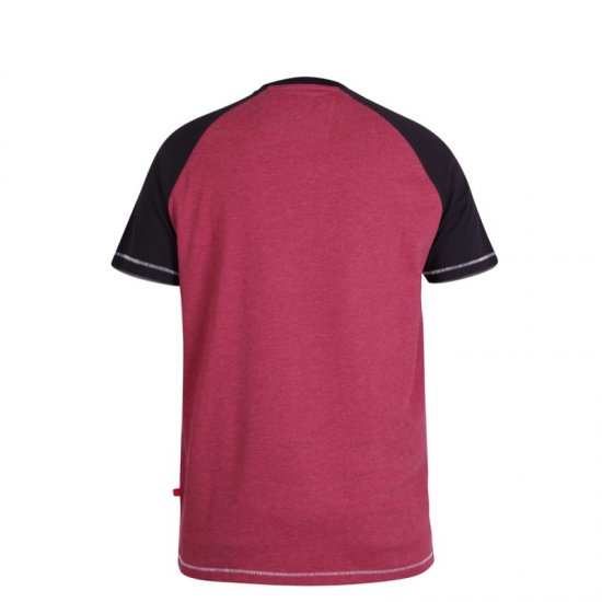 D555 Evans T-shirt Burgundy - T-shirts - Grote Maten T-shirts Heren