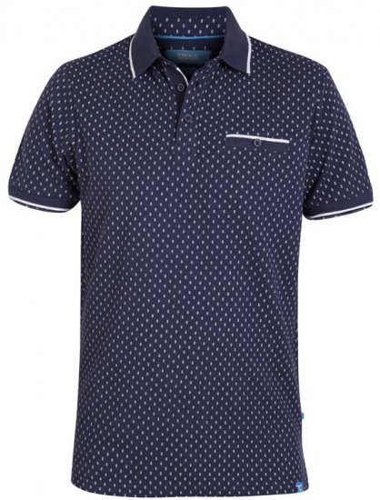D555 Rogers Printed Polo Navy - Polo shirts - Grote Maten Poloshirts Heren